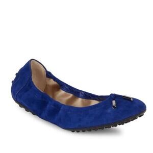 Tods Blue Suede Ballerina Dee Laccetto Ballet flats sz. 38.5